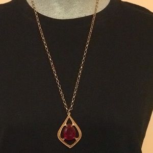 Ruby Tear drop necklace